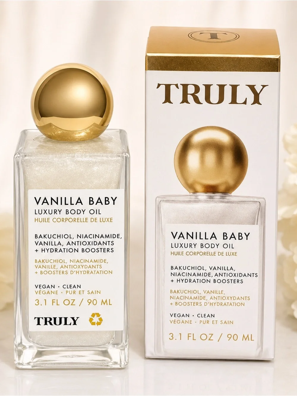 NEW/NIB Truly Vanilla Baby Luxury Body Oil 90 mL/3.1 fl oz